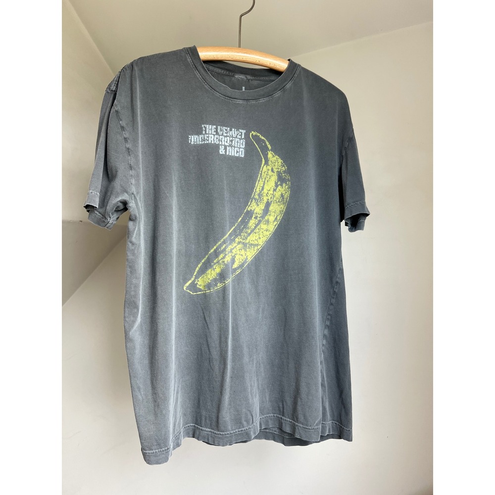The Velvet Underground & Nico Graphic T-Shirt Size L Gray Banana Band Tee Shirt